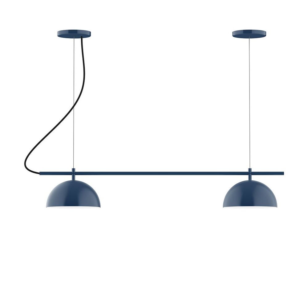 Montclair Lightworks CHB431-50 2-Light Linear Axis Chandelier Navy Finish